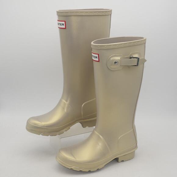 Hunter Other - NEW HUNTER Kid's 2 Original Kids Nebula Rubber Rain Boots  Pale Gold UK 13